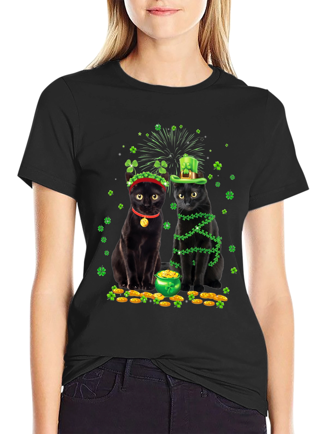 St. Patricks Day Cats Graphic Tee