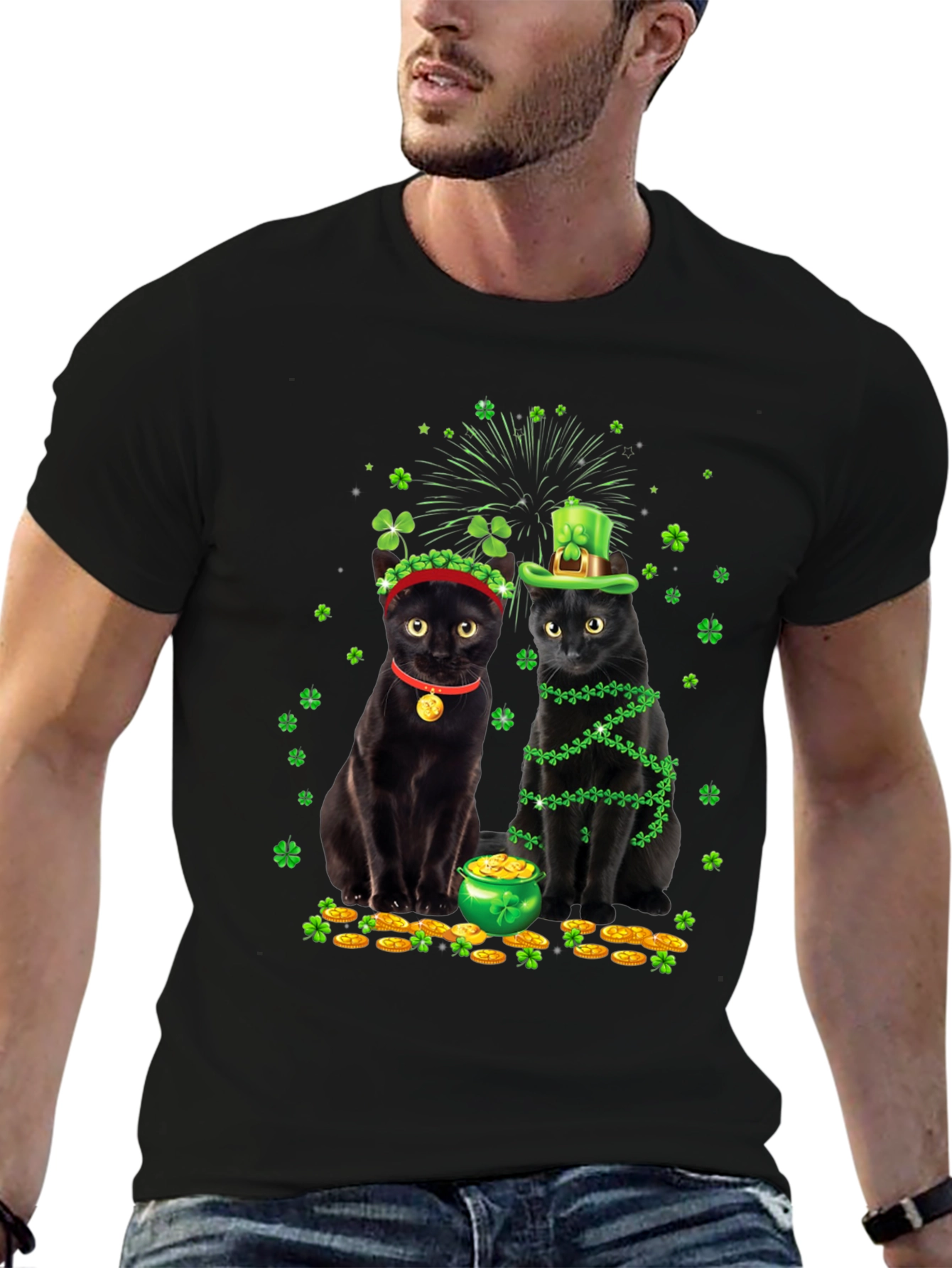 St. Patricks Day Cats Graphic Tee