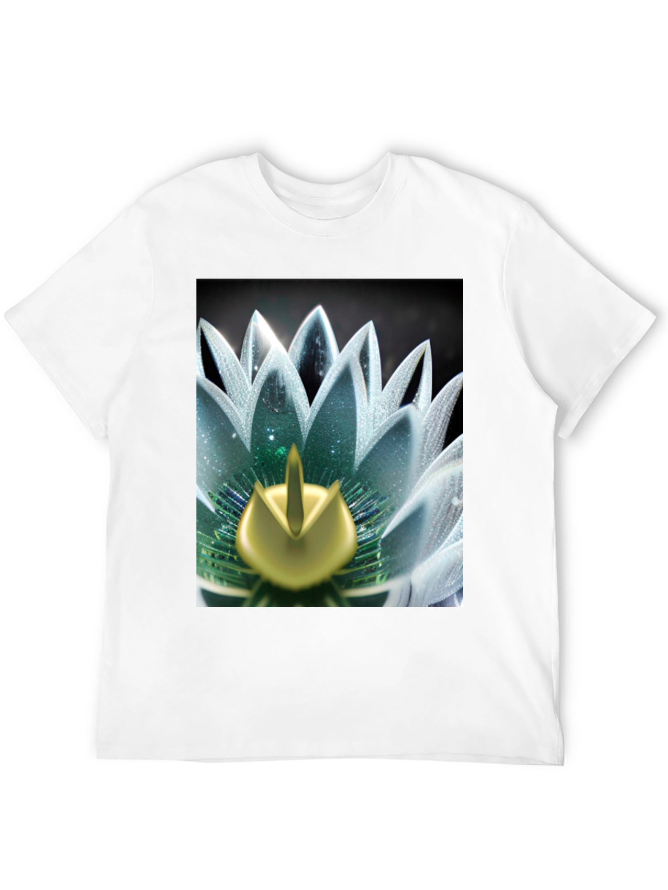 Lotus Flower Graphic Tee - Black Cotton Blend