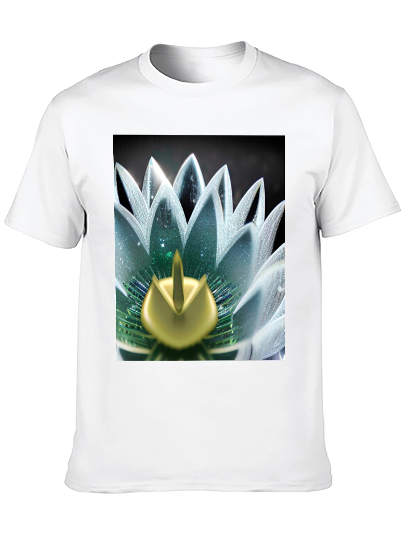 Lotus Flower Graphic Tee - Black Cotton Blend
