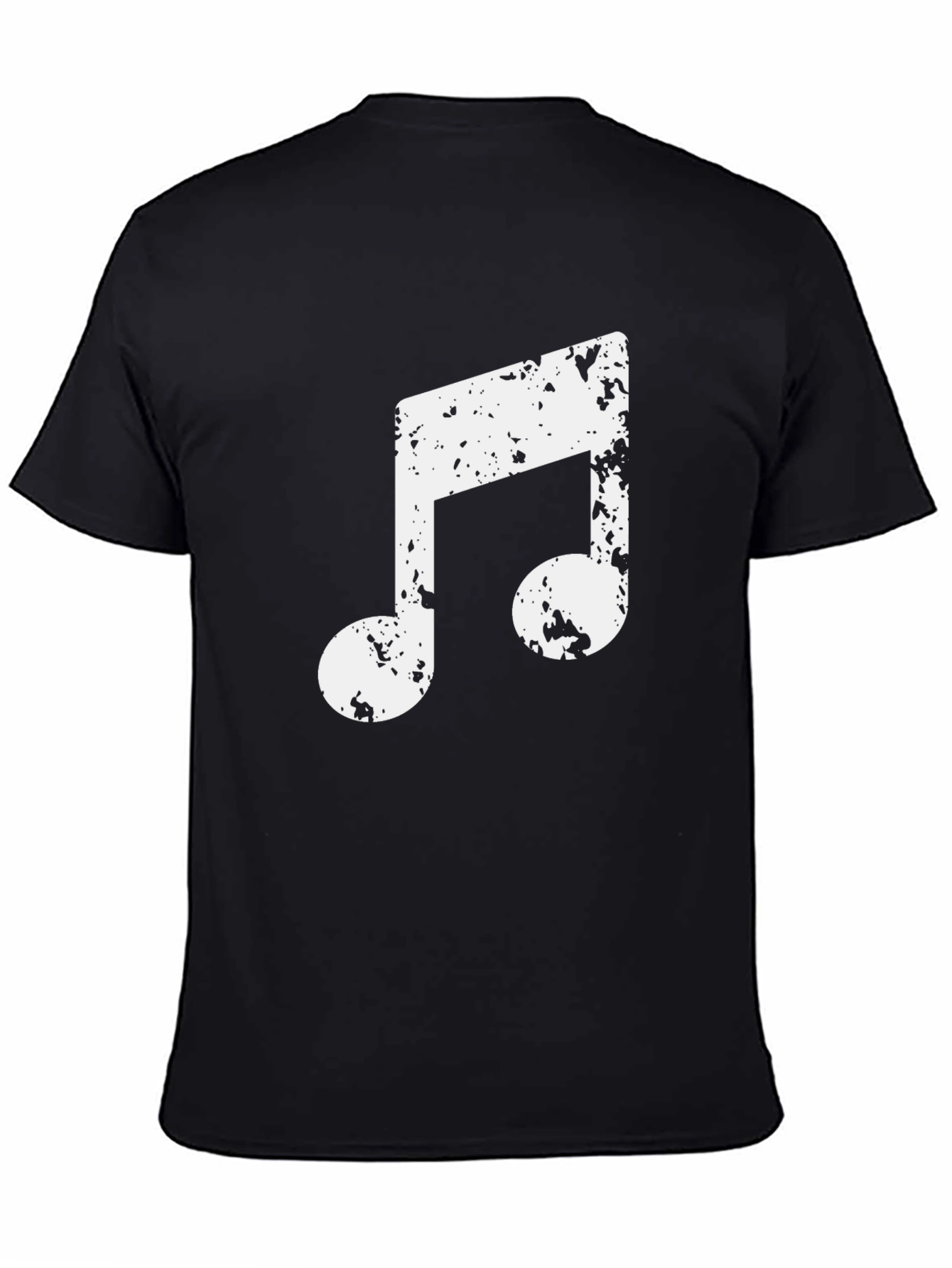 Music Note Graphic Tee - Black Casual T-Shirt