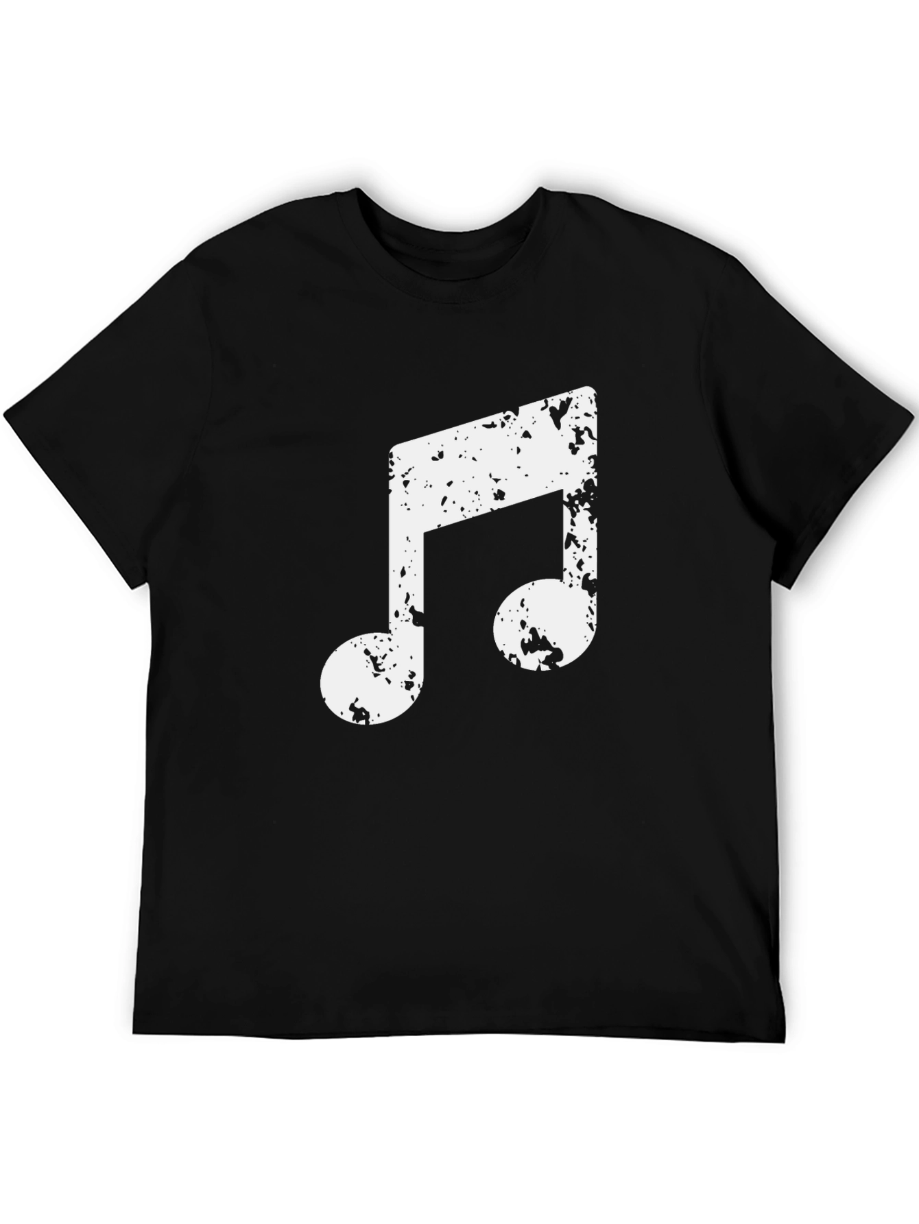 Music Note Graphic Tee - Black Casual T-Shirt