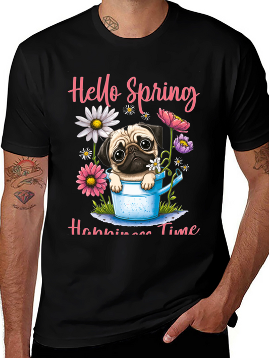 Hello Spring Pug T-Shirt