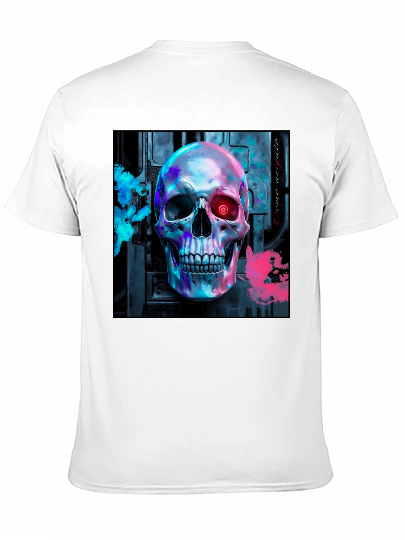 Cyberpunk Skull Graphic Tee - Futuristic Style