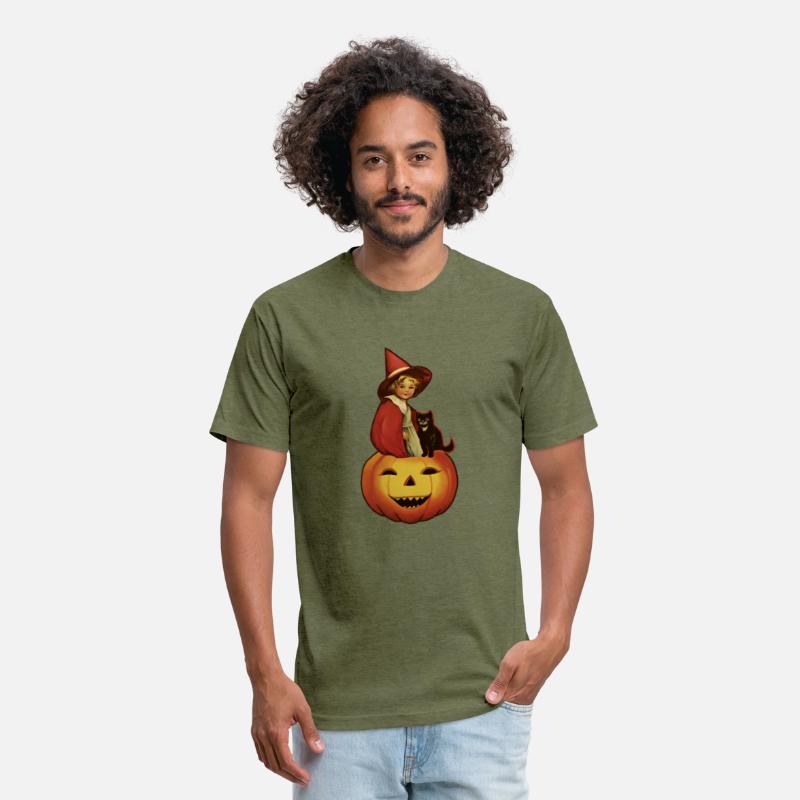 Scary Witch With Cutr Black Kitty Cat Halloween