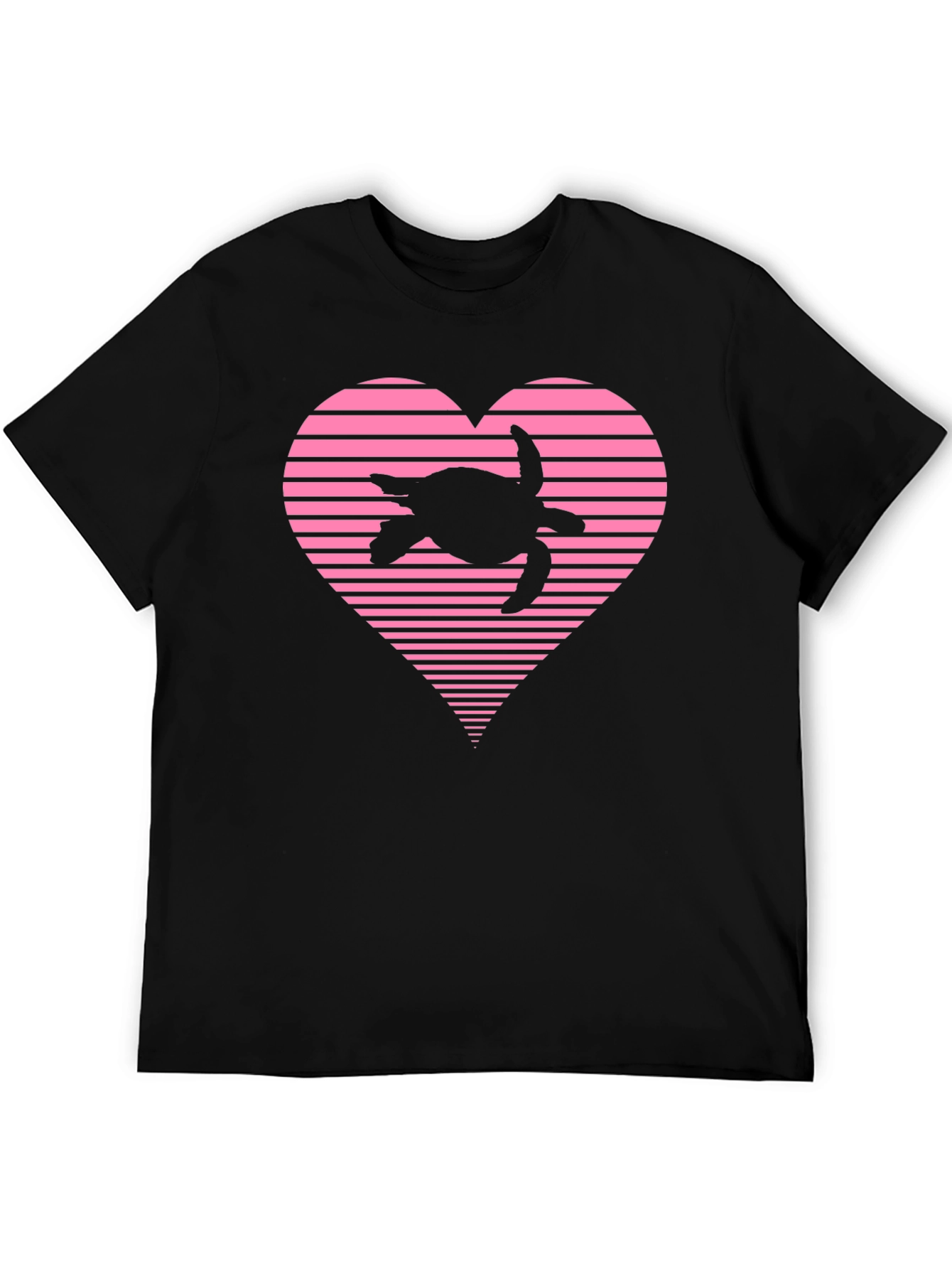 Turtle Heart Black T-Shirt - Coastal Love