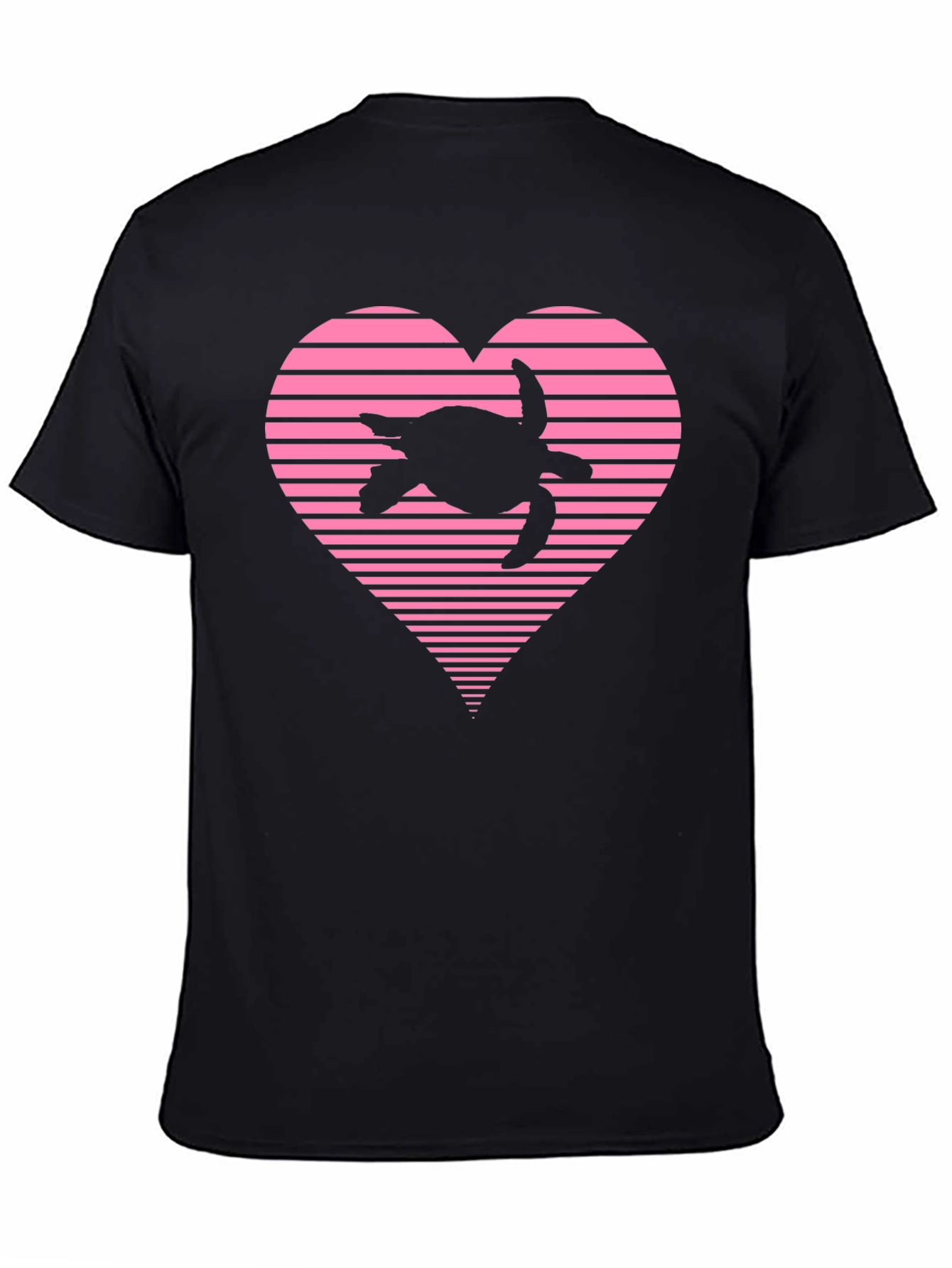 Turtle Heart Black T-Shirt - Coastal Love