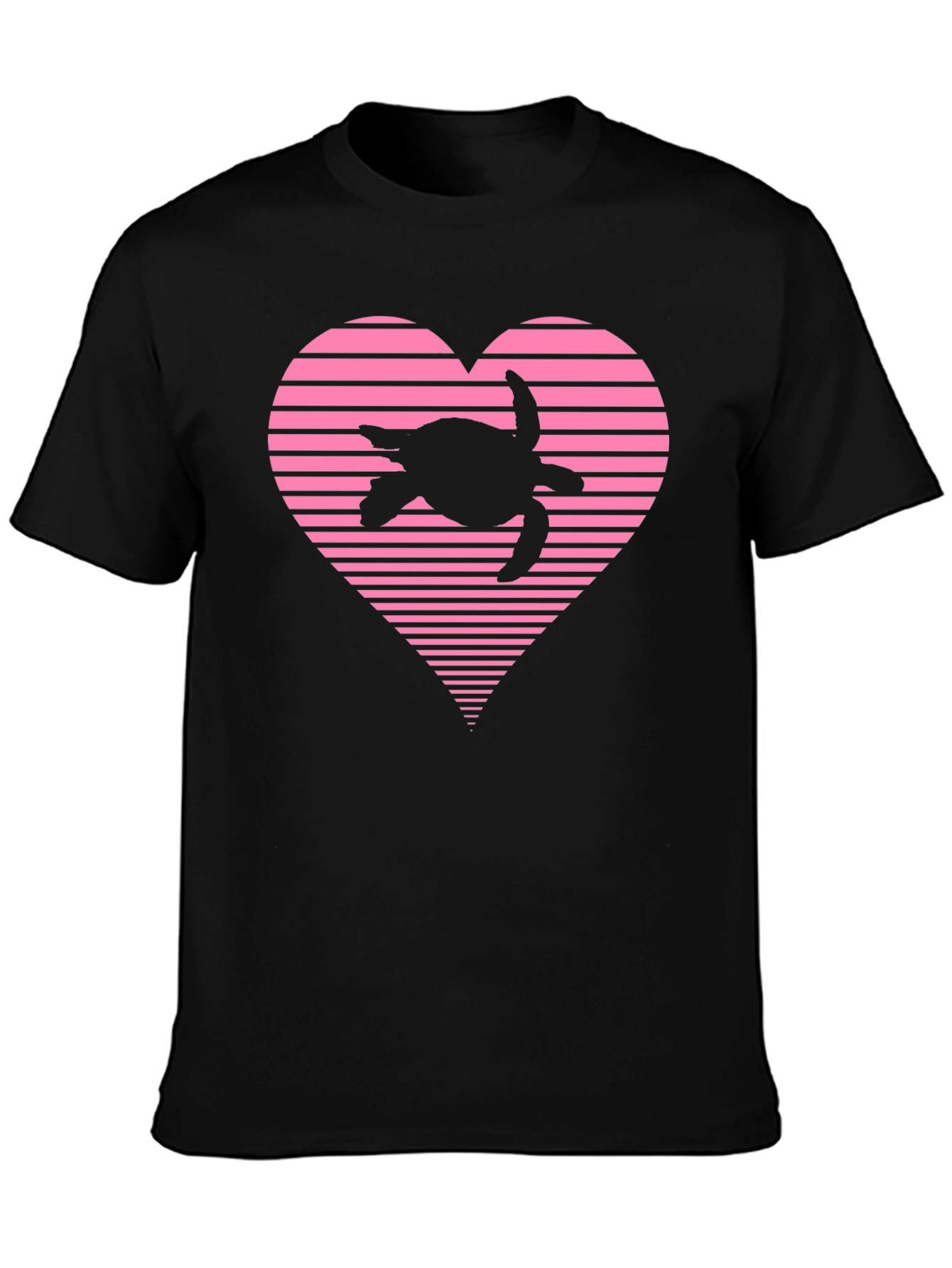 Turtle Heart Black T-Shirt - Coastal Love