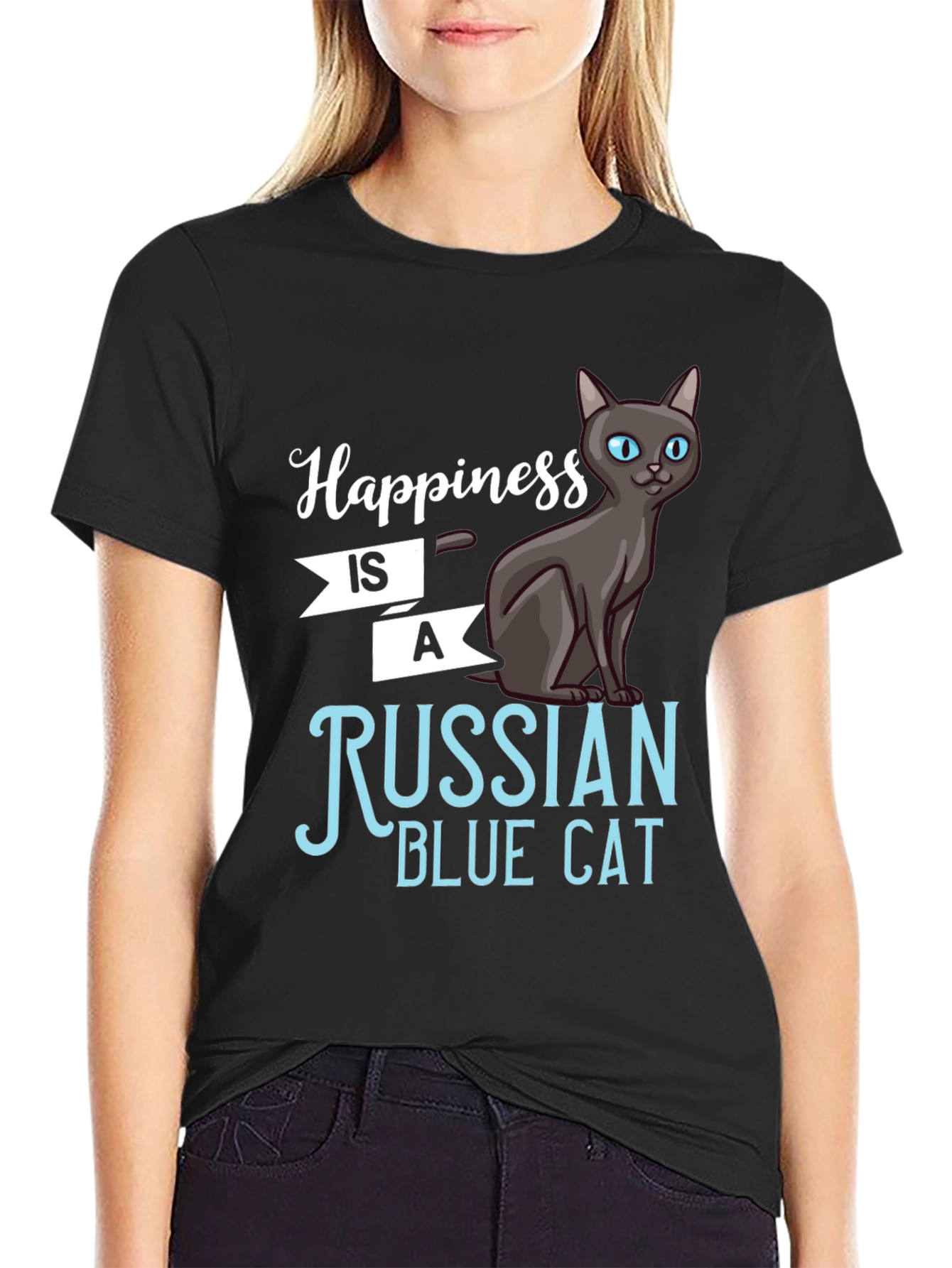 Happiness is a Russian Blue Cat T-Shirt