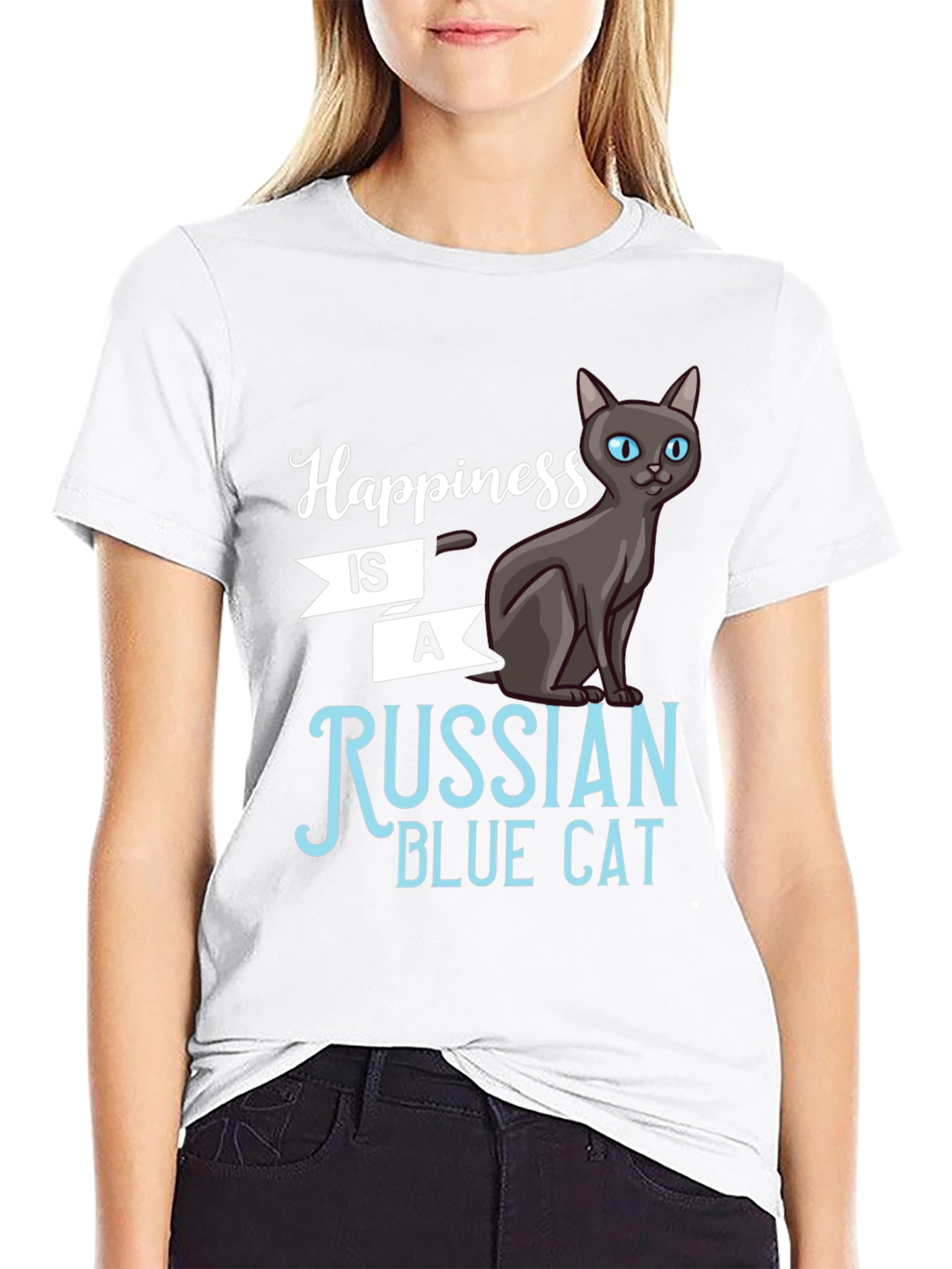 Happiness is a Russian Blue Cat T-Shirt