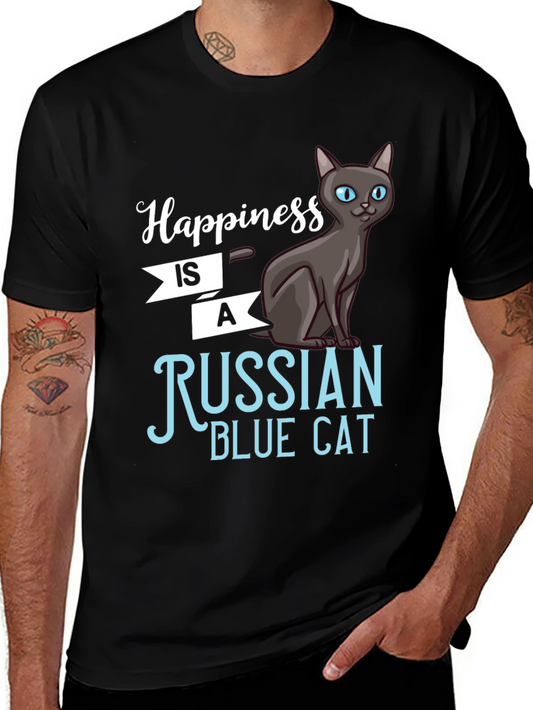 Happiness is a Russian Blue Cat T-Shirt