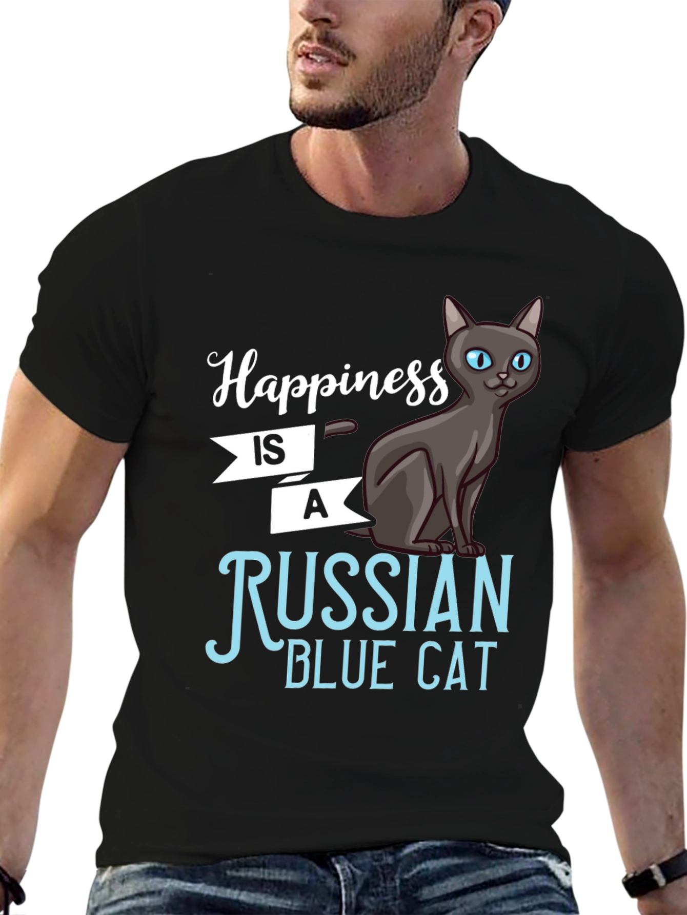 Happiness is a Russian Blue Cat T-Shirt