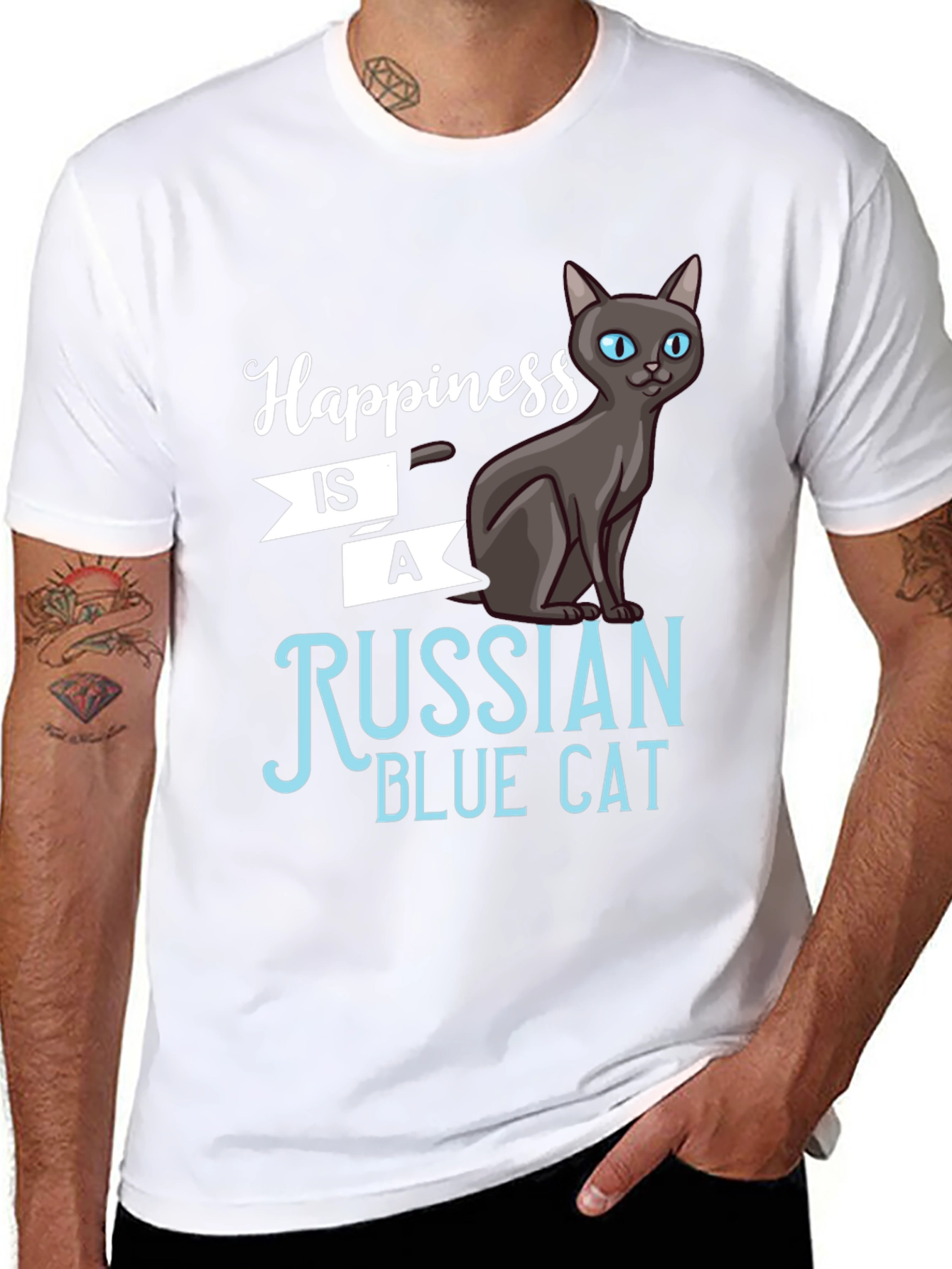 Happiness is a Russian Blue Cat T-Shirt