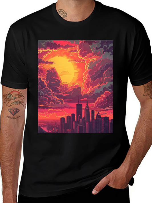 Cityscape Sunset Graphic Tee