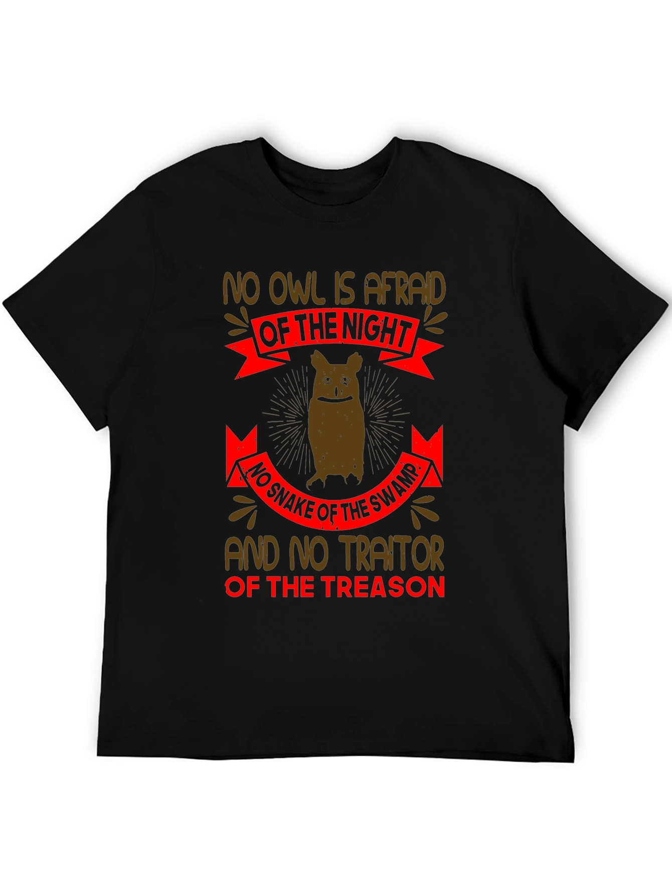 No Owl is Afraid Graphic T-Shirt - Black