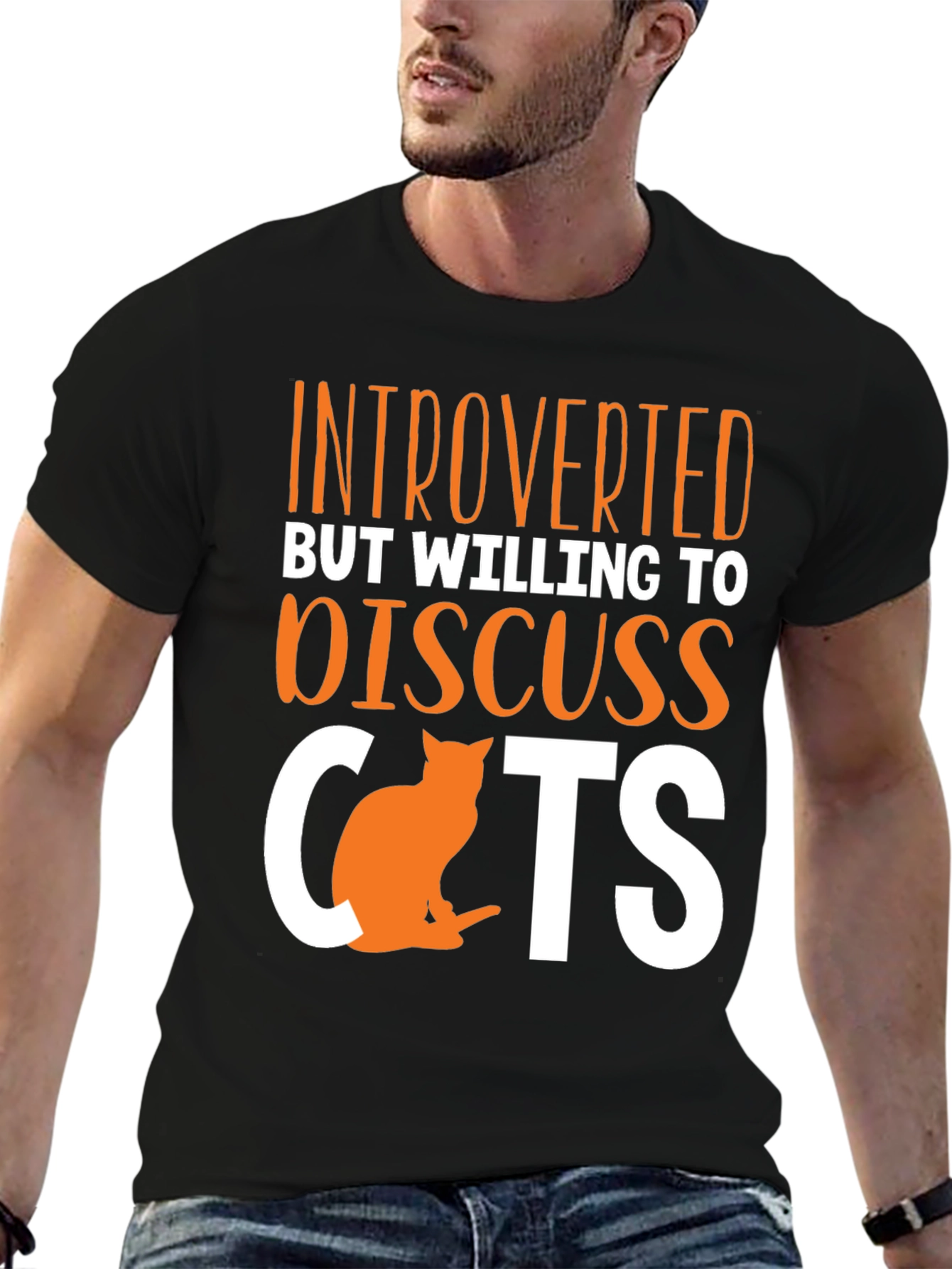 Introverted Cat Lover T-Shirt - Discuss Cats!