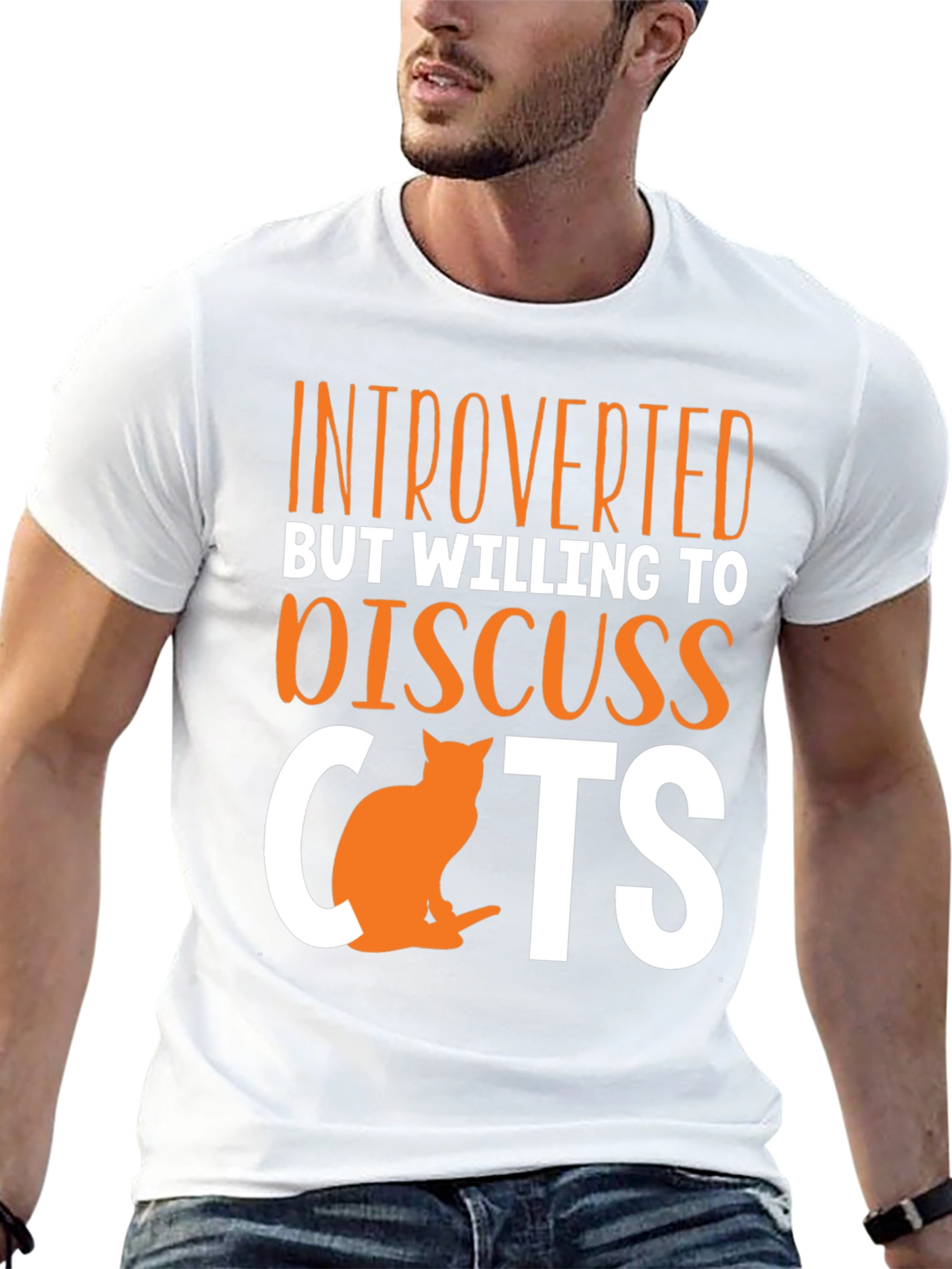 Introverted Cat Lover T-Shirt - Discuss Cats!