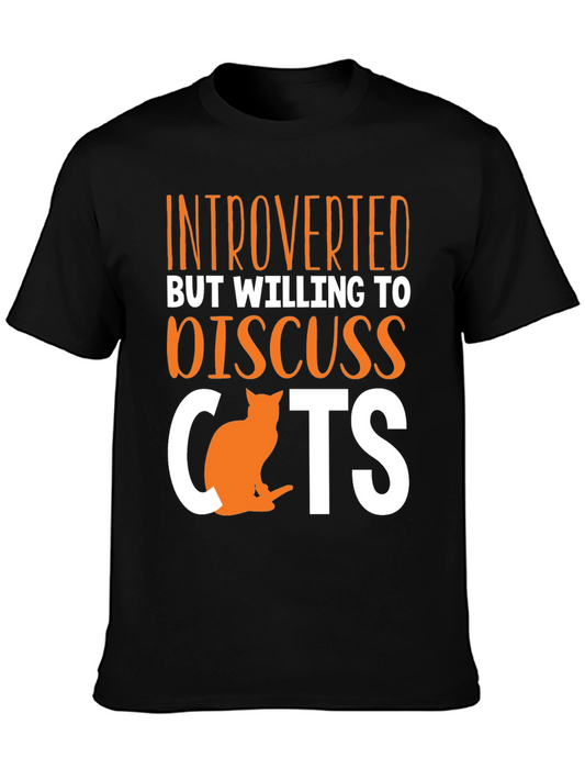 Introverted Cat Lover T-Shirt - Discuss Cats!