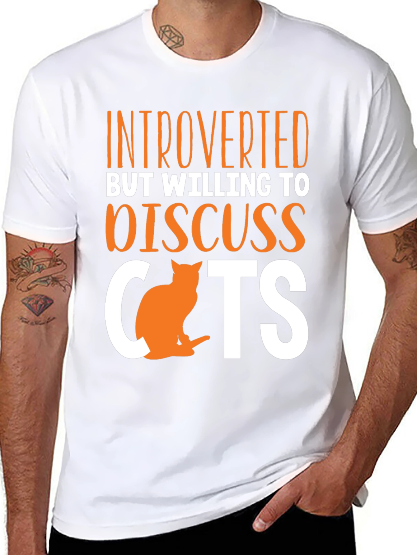 Introverted Cat Lover T-Shirt - Discuss Cats!