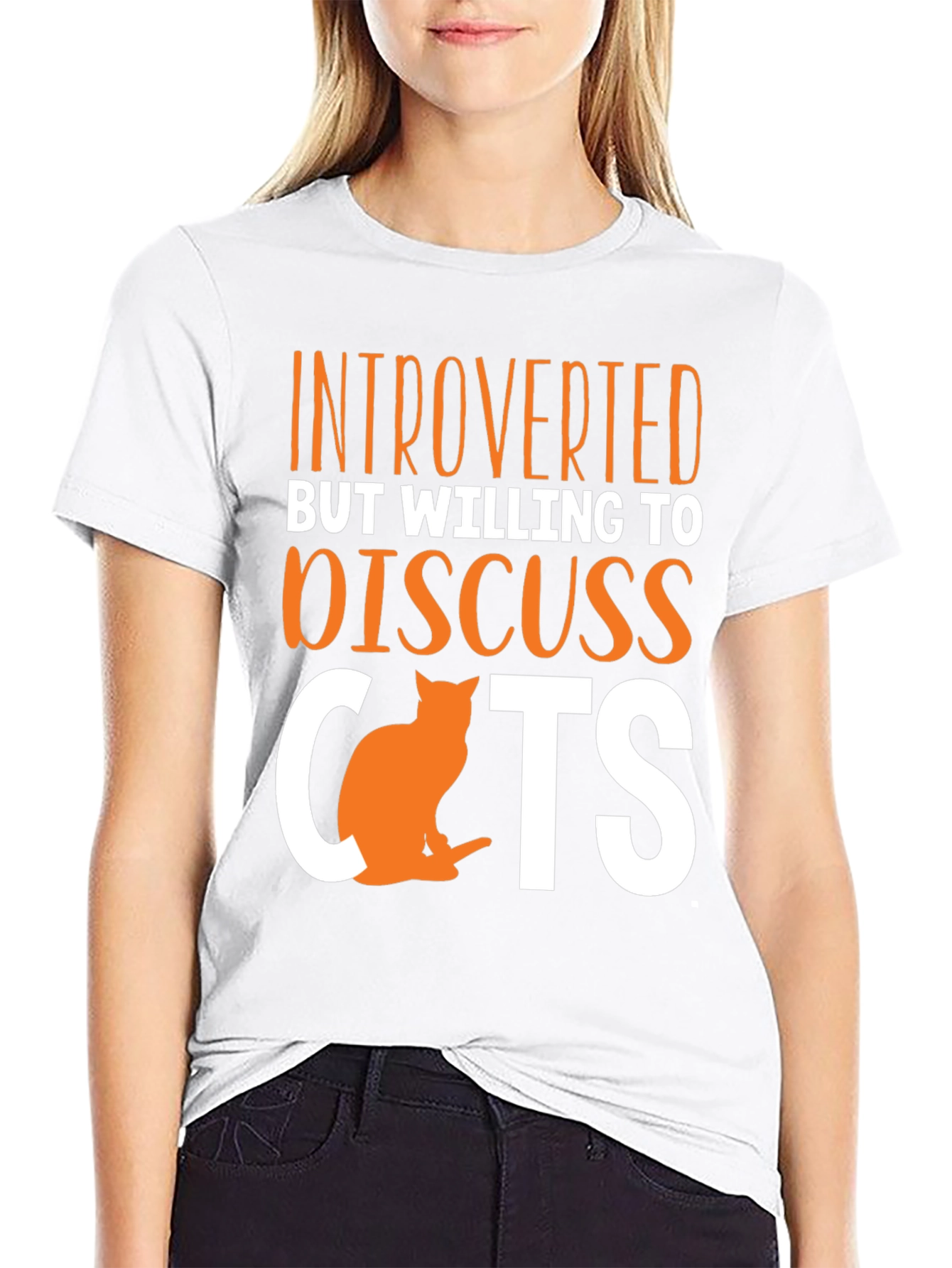 Introverted Cat Lover T-Shirt - Discuss Cats!