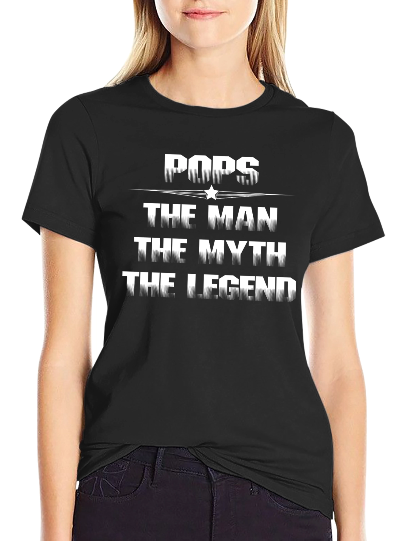 Pops The Man The Myth The Legend Black T-Shirt