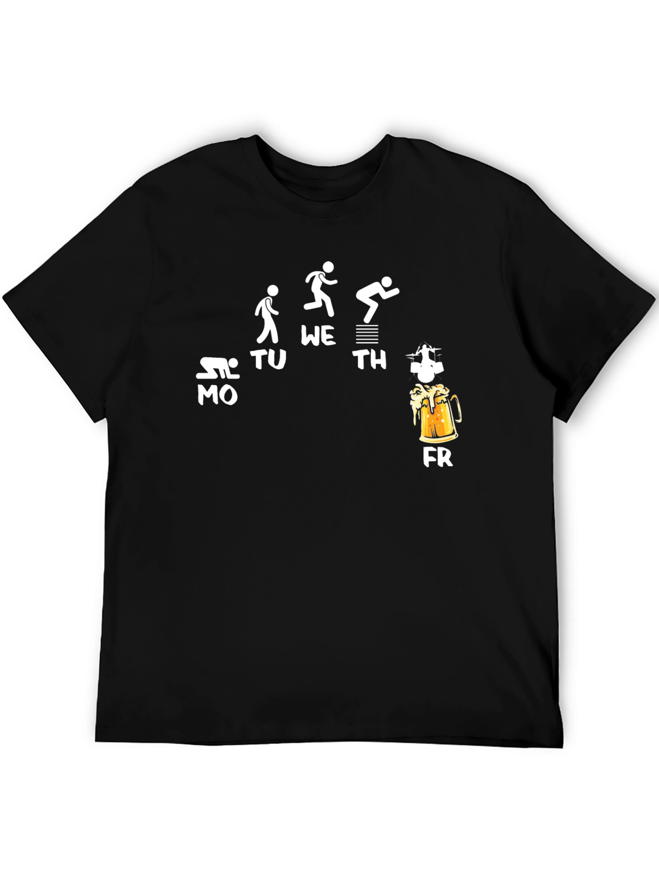 Funny Weekday Beer Run Black T-Shirt