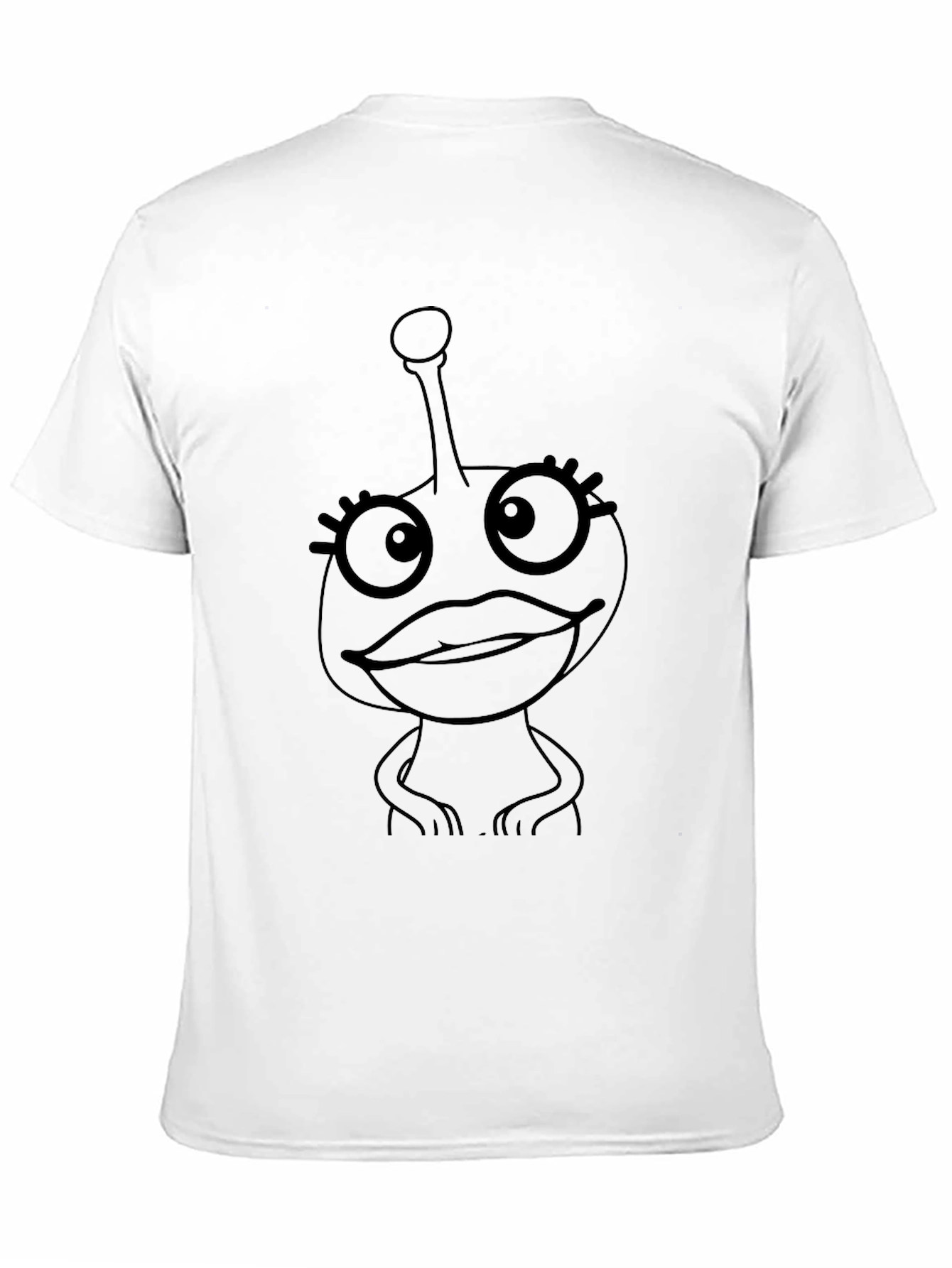 Black T-Shirt with Alien Cartoon Graphic
