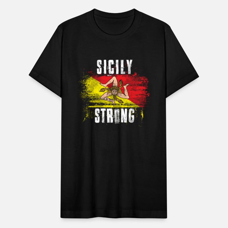 Sicily Strong Distressed Graffiti Flag