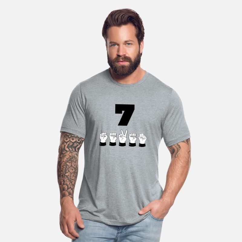 Sign Language ASL Number 7 - Age Lucky Seven