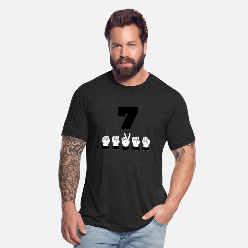 Sign Language ASL Number 7 - Age Lucky Seven