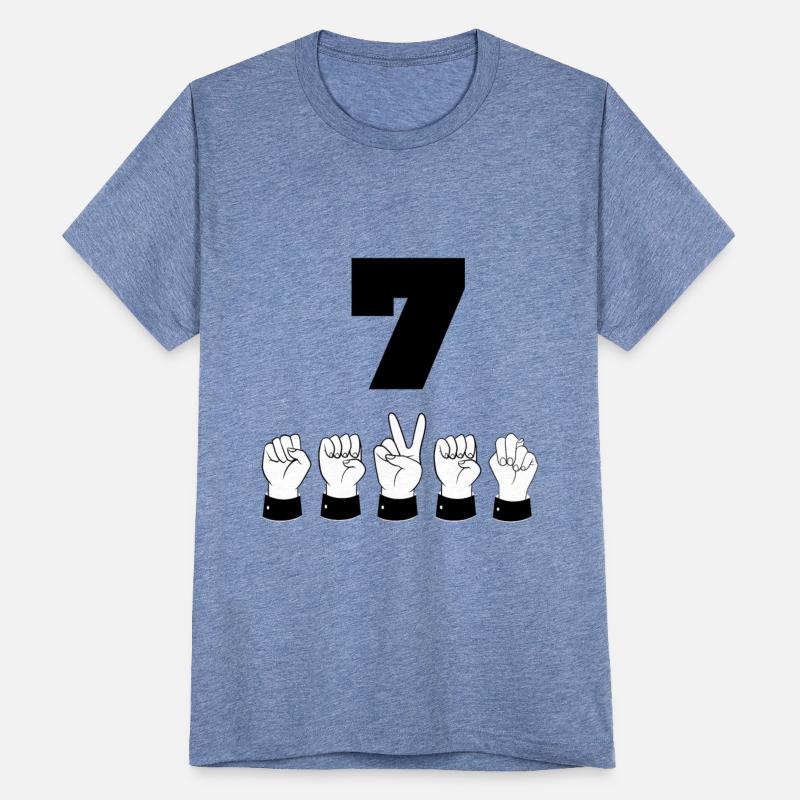 Sign Language ASL Number 7 - Age Lucky Seven