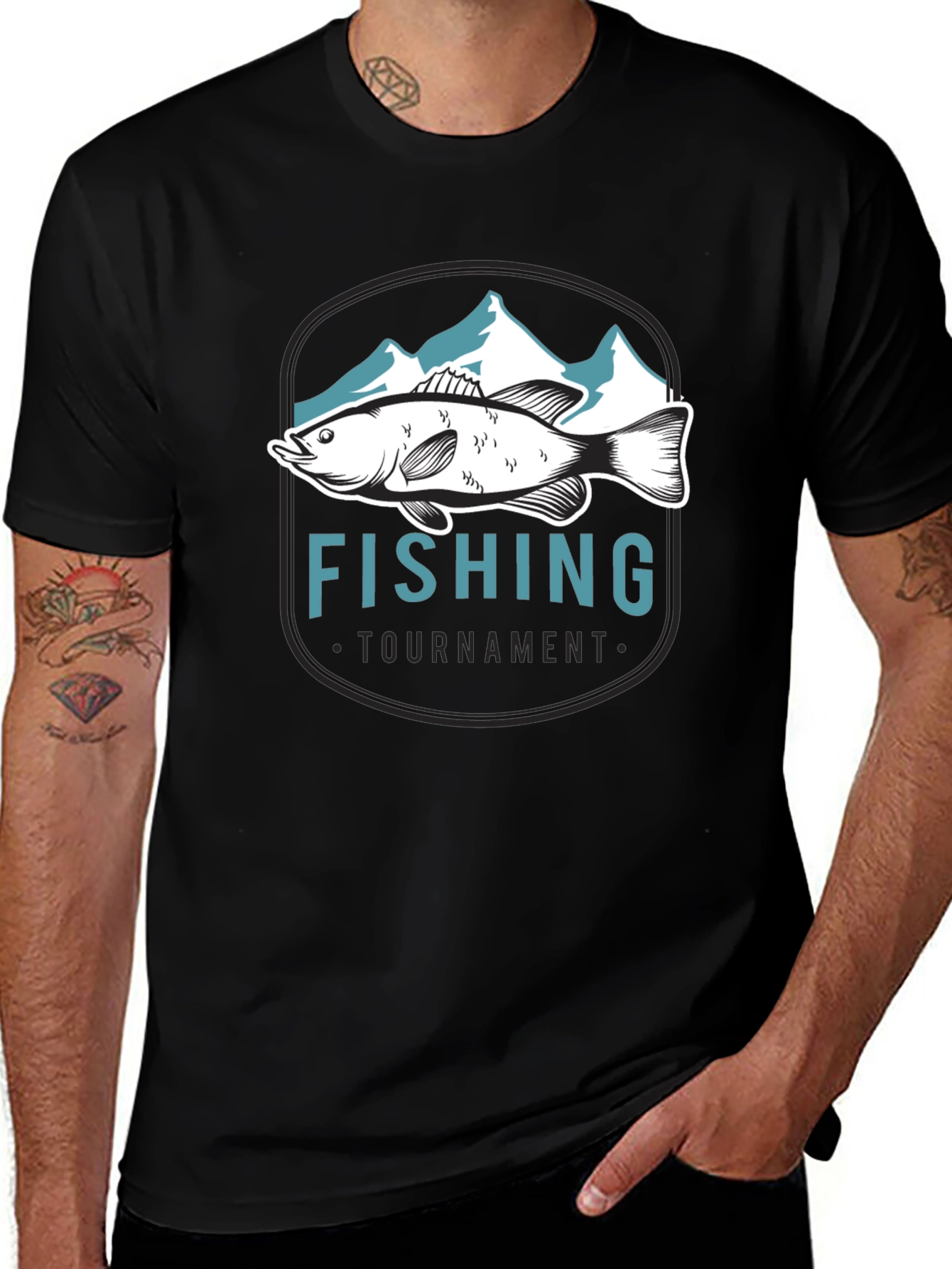 Fishing Tournament Graphic Tee - Black