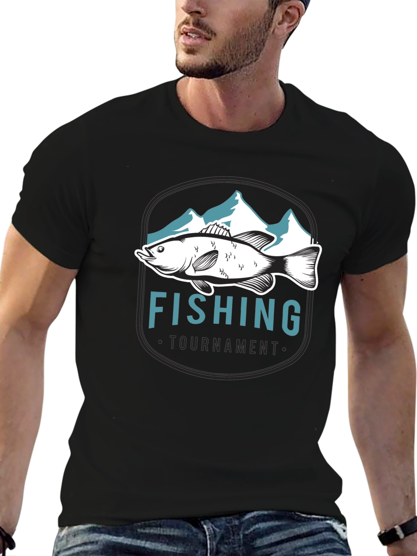 Fishing Tournament Graphic Tee - Black