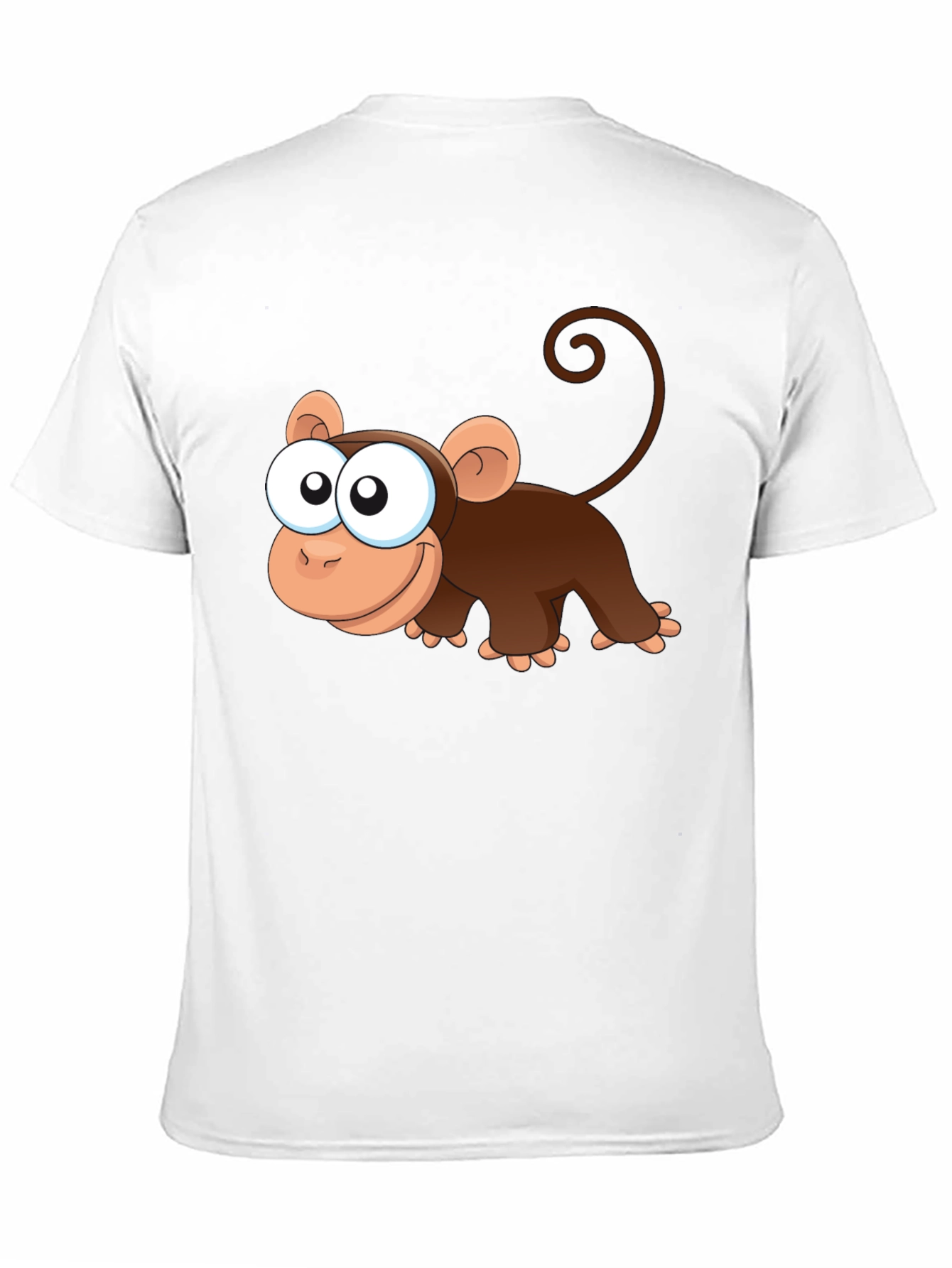 Cute Monkey Cartoon Black T-Shirt
