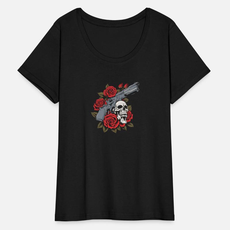 Skeleton Roses Rock Music Skull