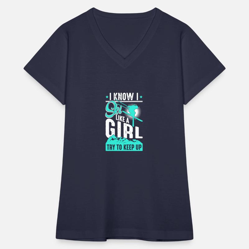 Ski like a Girl Retro Vintage Snow Skiing Winter