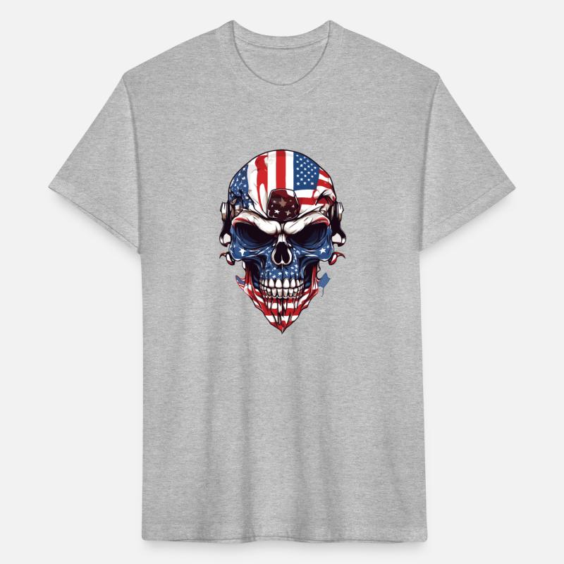 Skull color America flag