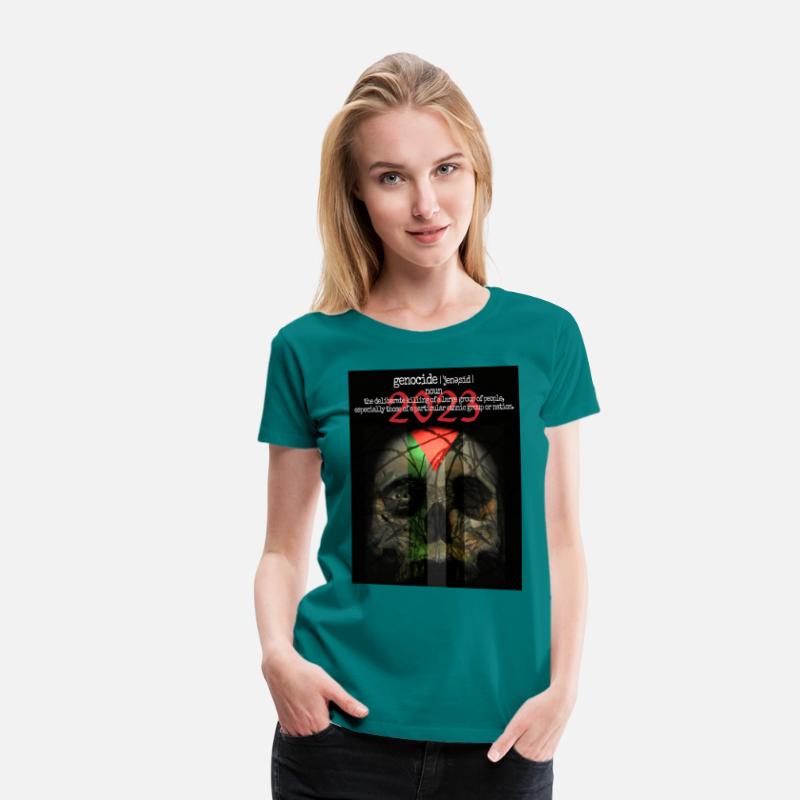 Skull, olives and barb-wire with Palestinian flag.