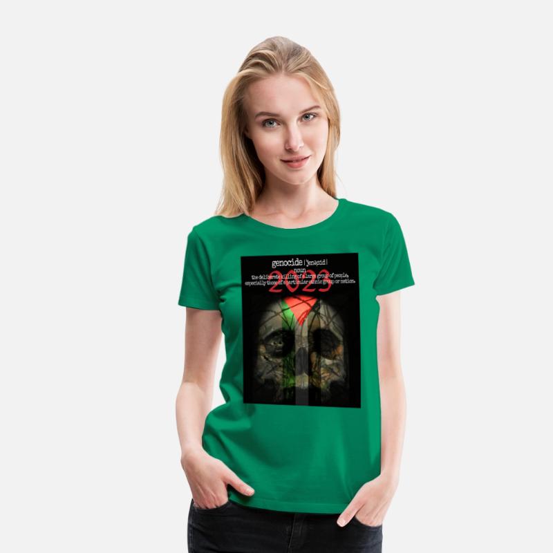 Skull, olives and barb-wire with Palestinian flag.