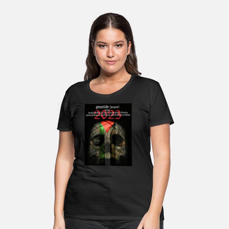 Skull, olives and barb-wire with Palestinian flag.