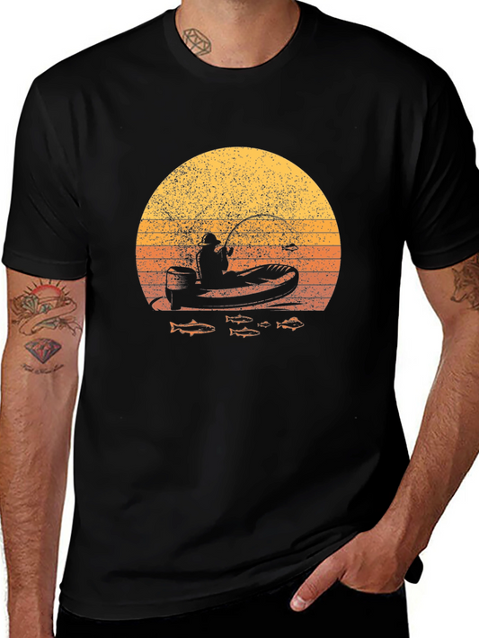 Fishing Sunset Graphic Tee - Angler Design