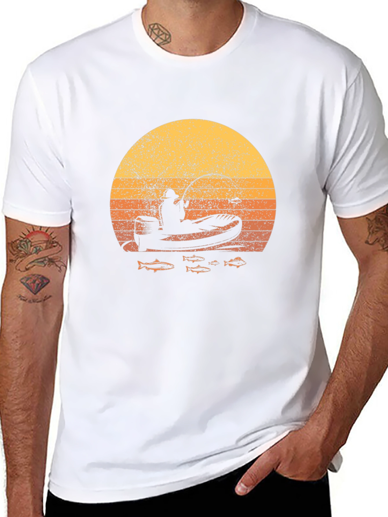 Fishing Sunset Graphic Tee - Angler Design