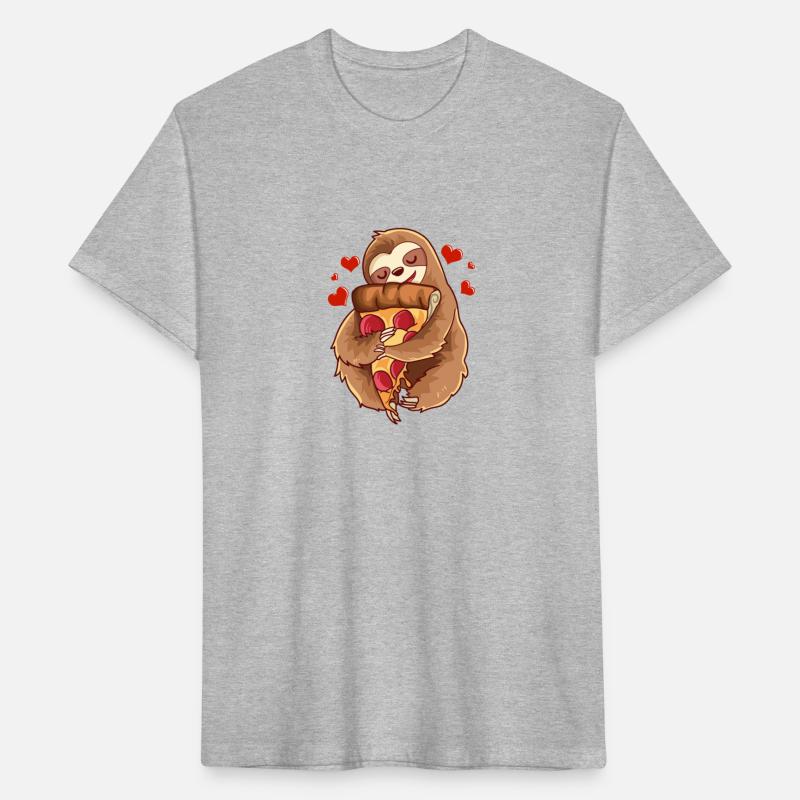 Sloth Loves Hugging Pepperoni Pizza Slice Funny No