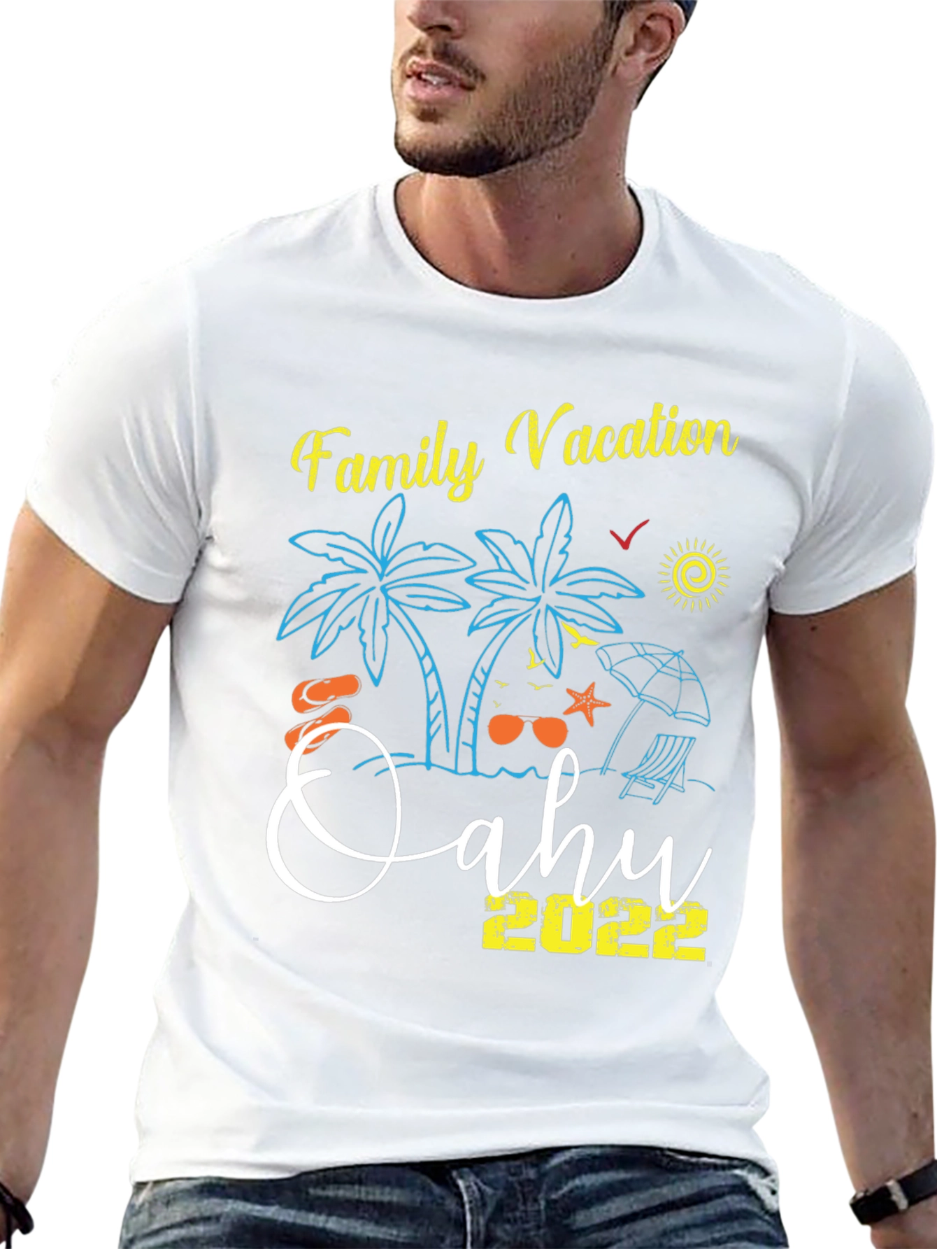 Family Vacation Oahu 2022 Black T-Shirt