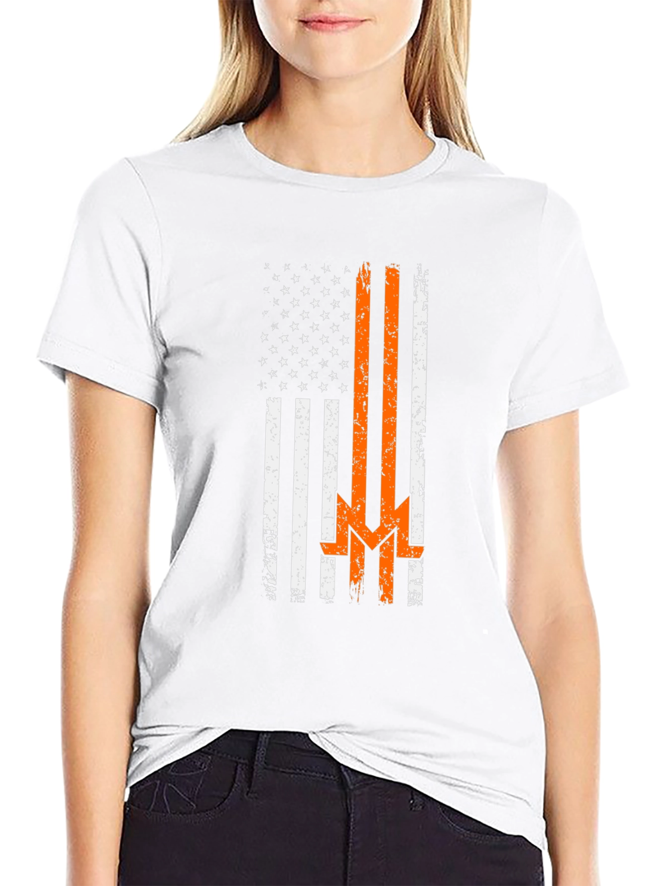 Distressed American Flag Firefighter T-Shirt