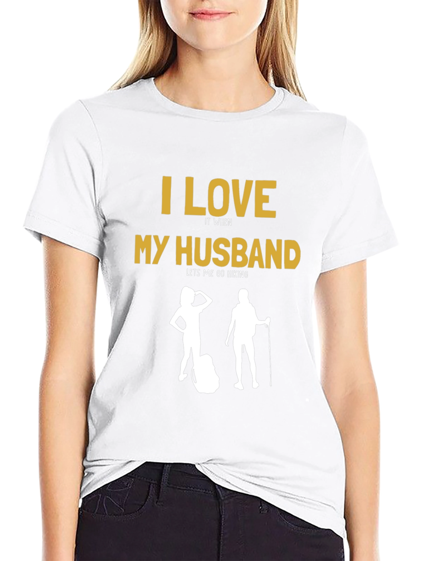 I Love My Husband Hiking T-Shirt