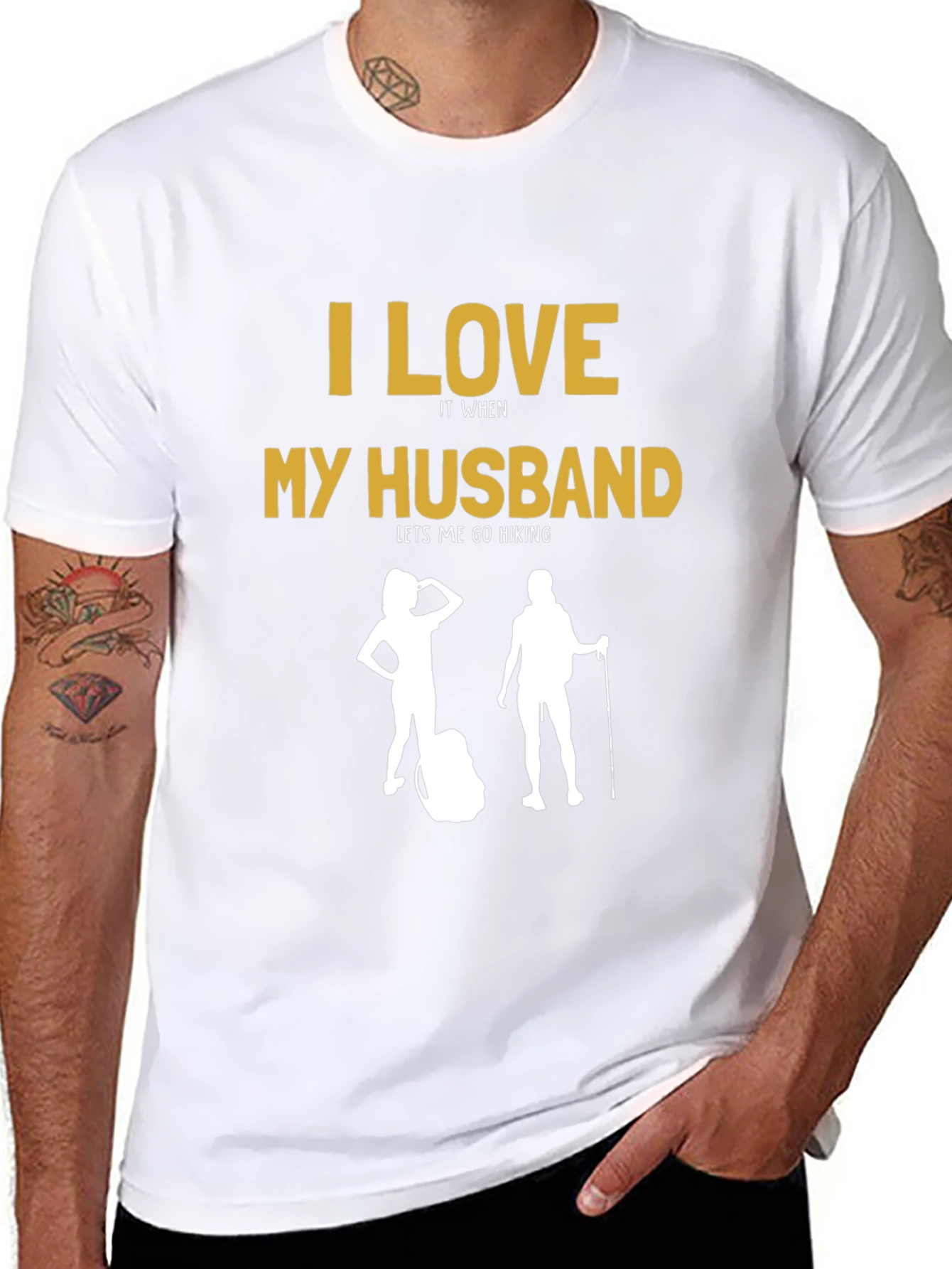 I Love My Husband Hiking T-Shirt