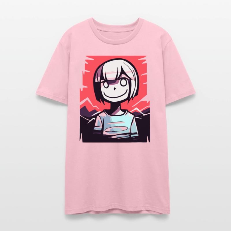 Smiling Girl with Bold Red Sky