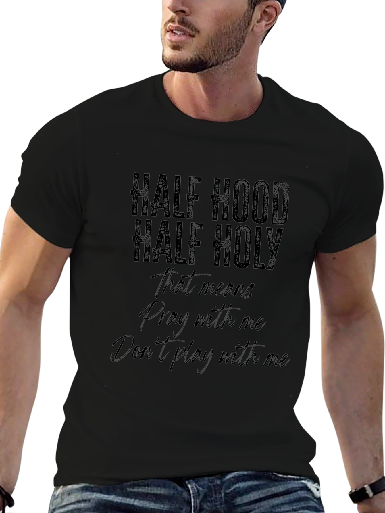 Half Hood Half Holy Graphic Tee