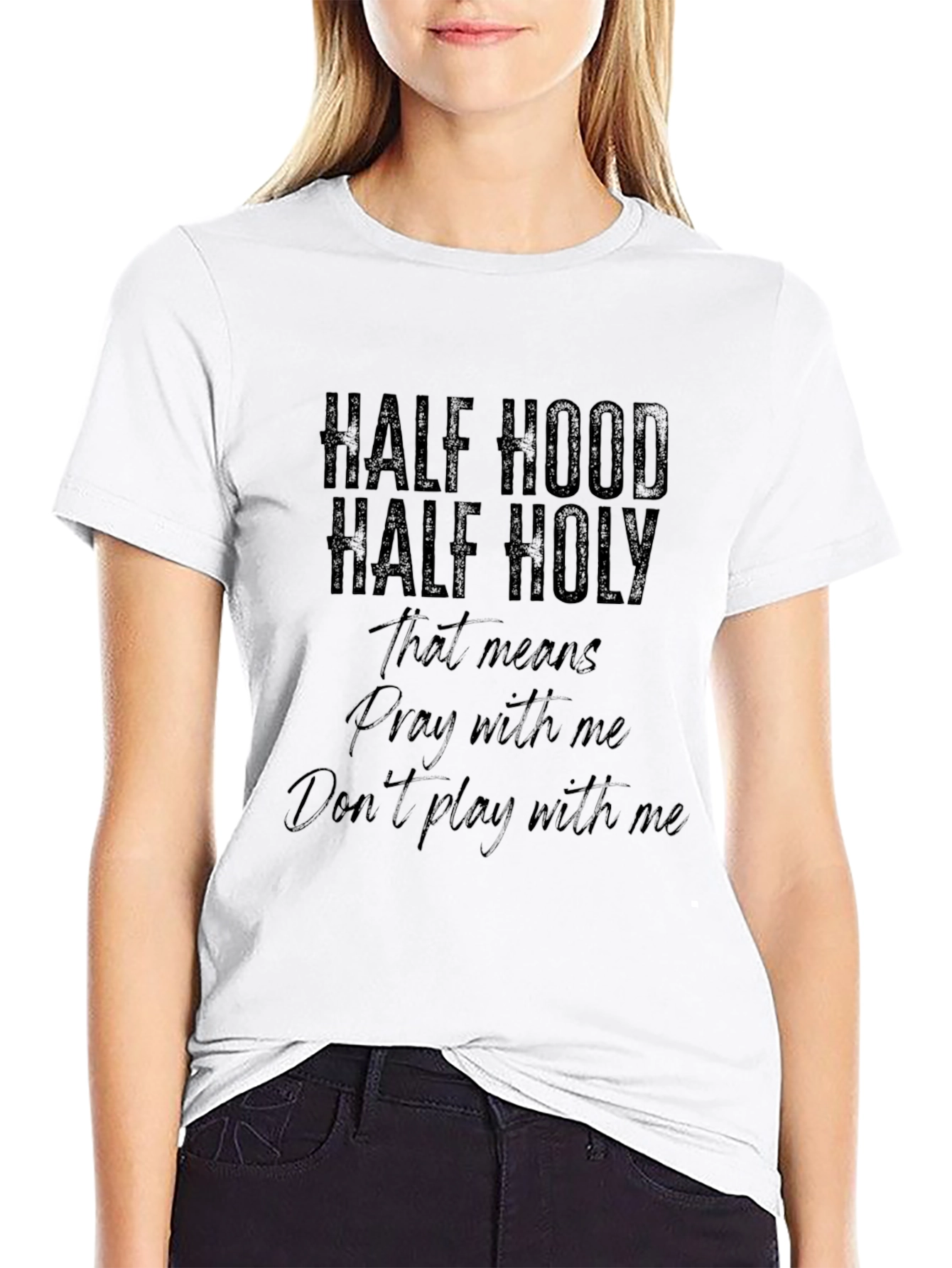 Half Hood Half Holy Graphic Tee